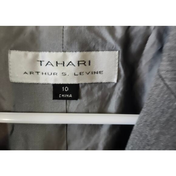 Tahari ASL One Button Gray Suit Jacket Size 10 Double Pocket Career - Picture 2 of 9